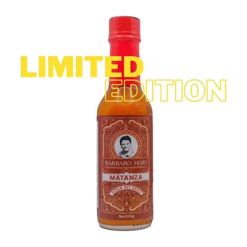 Barbaro Mojo Matanza Limited Edition Cuban Hot Sauce by BarbaroMojo.com hot sauce bottle