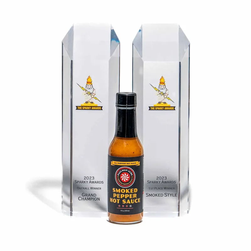 Paulman Acre - Smoked Pepper Hot Sauce by California Hot Sauce Solutions hot sauce bottle