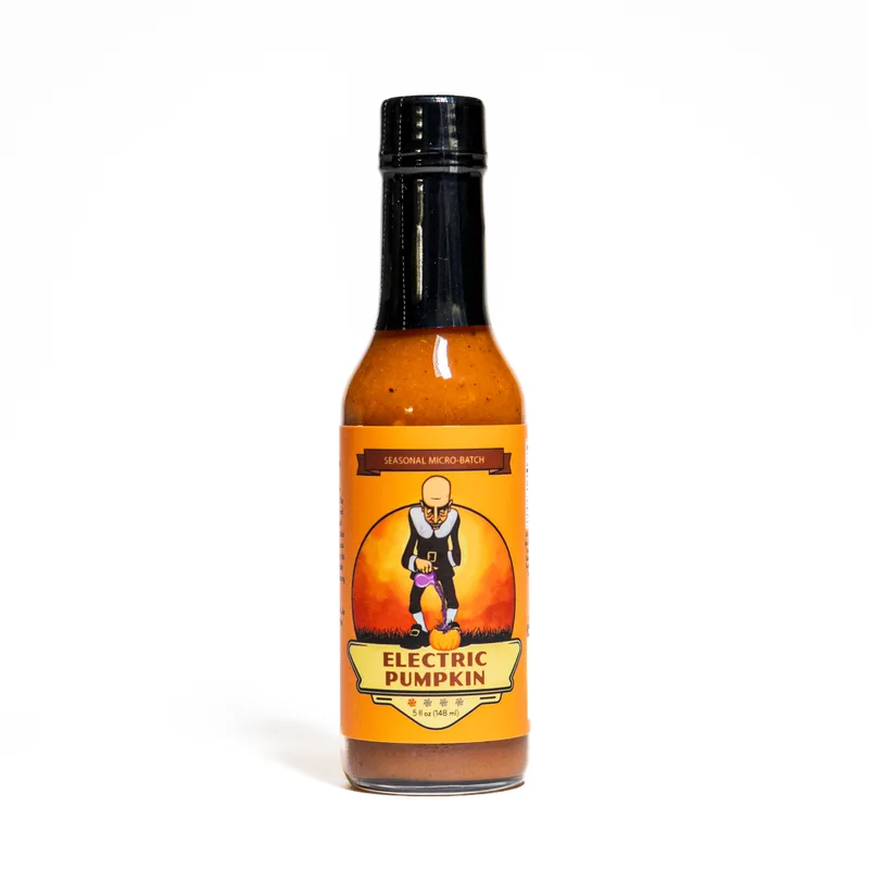Paulman Acre - Electric Pumpkin Hot Sauce by California Hot Sauce Solutions hot sauce bottle