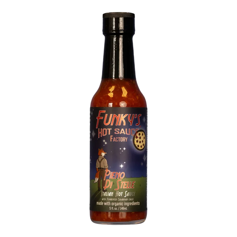 Pieno Di Stelle (Italian style) - 5oz bottle by Funky's Foods, LLC hot sauce bottle
