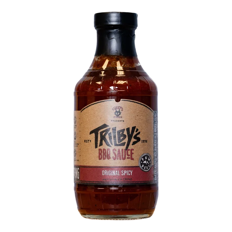 Trilby's Original Spicy BBQ Sauce by Funky's Foods, LLC hot sauce bottle