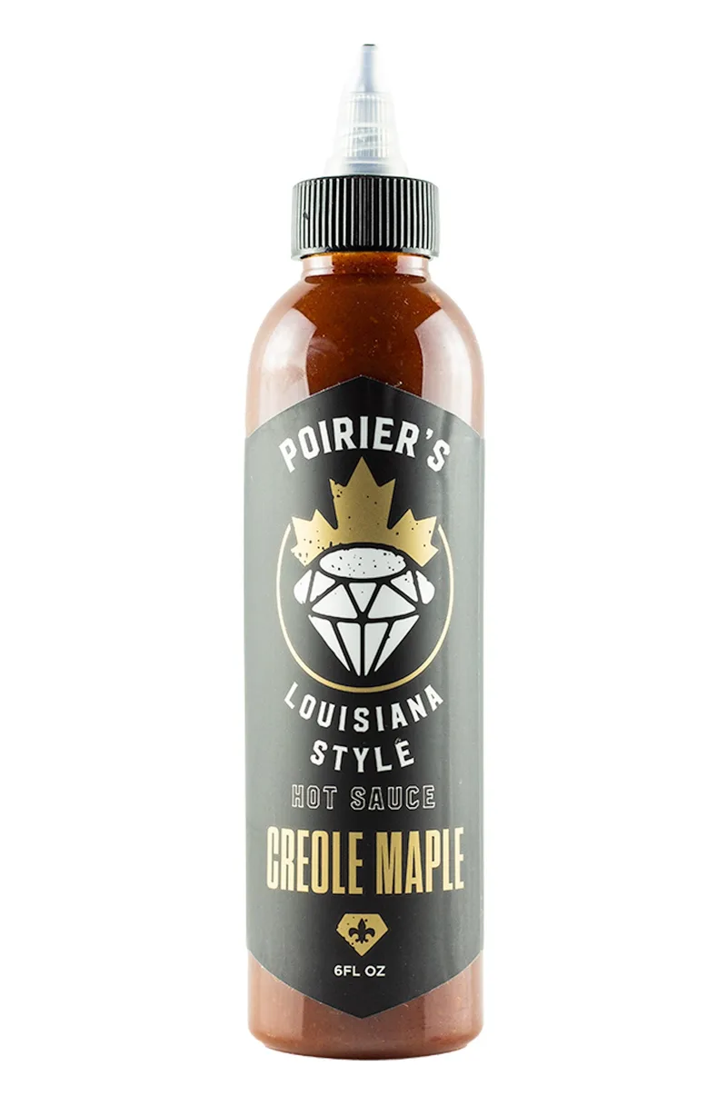 Dustin Poirier Hot Sauce - Creole Maple | HEATONIST by Poirier's Louisiana Style hot sauce bottle