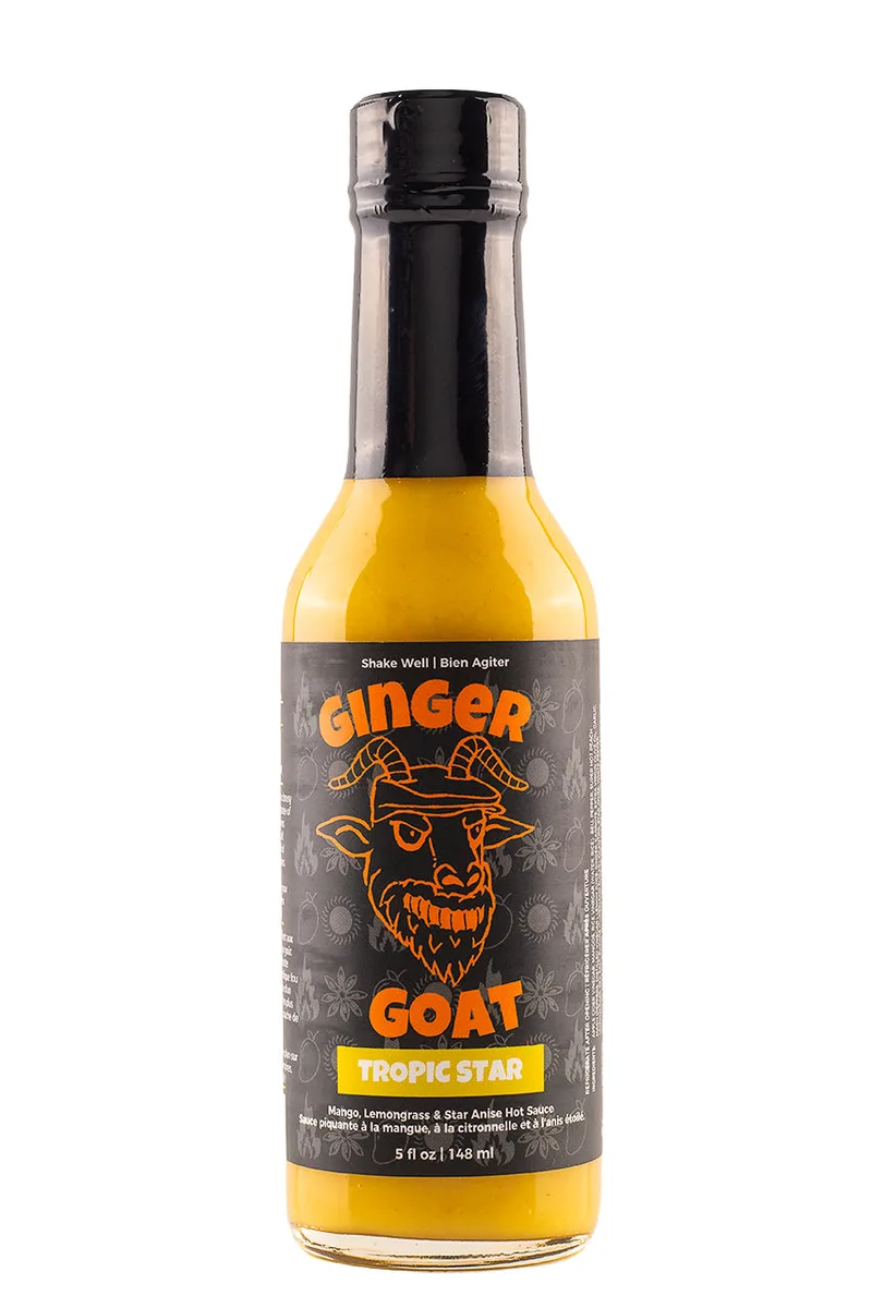 Tropic Star Hot Sauce | Ginger Goat hot sauce bottle
