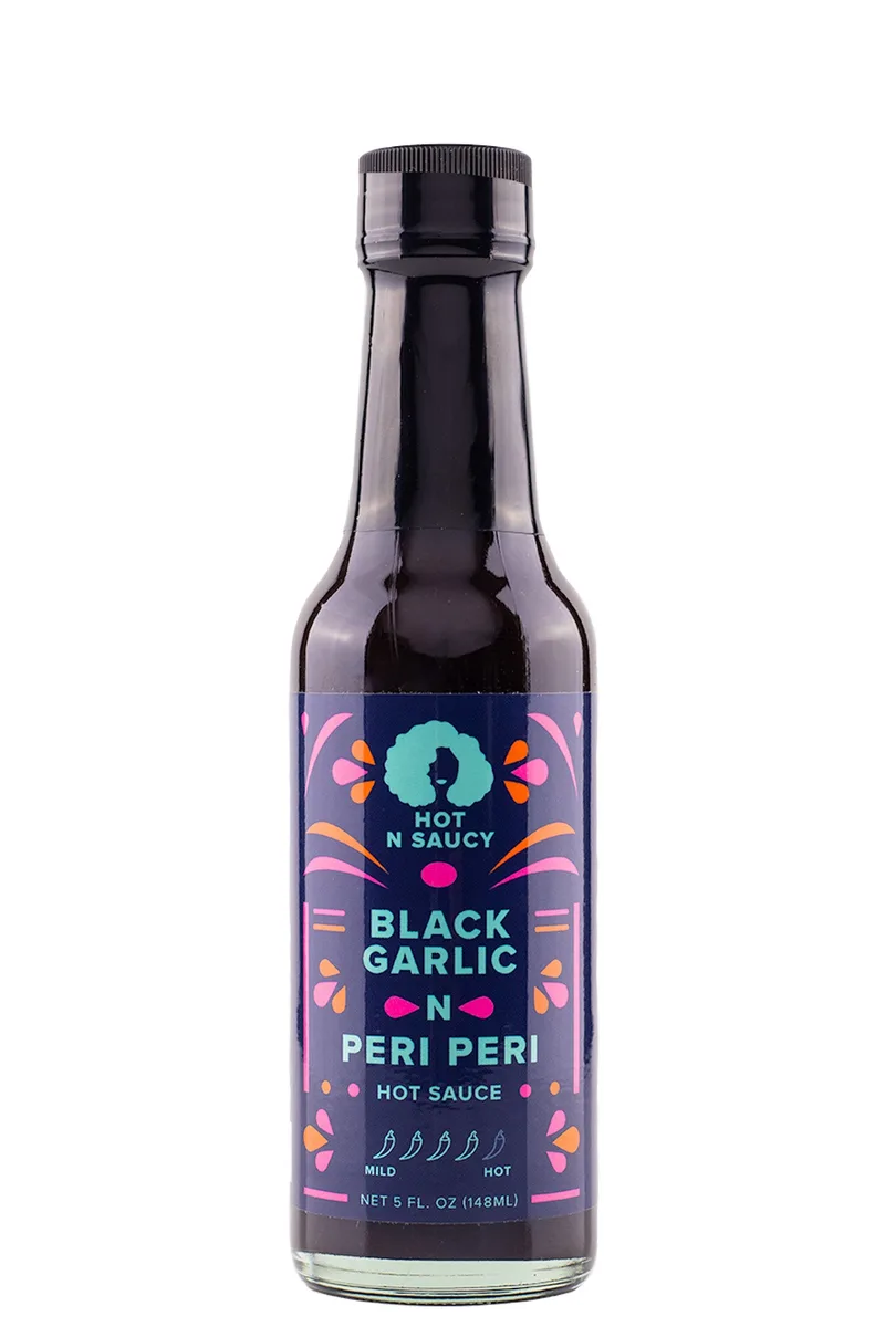 Black Garlic n Peri Peri Hot Sauce | Hot N Saucy hot sauce bottle