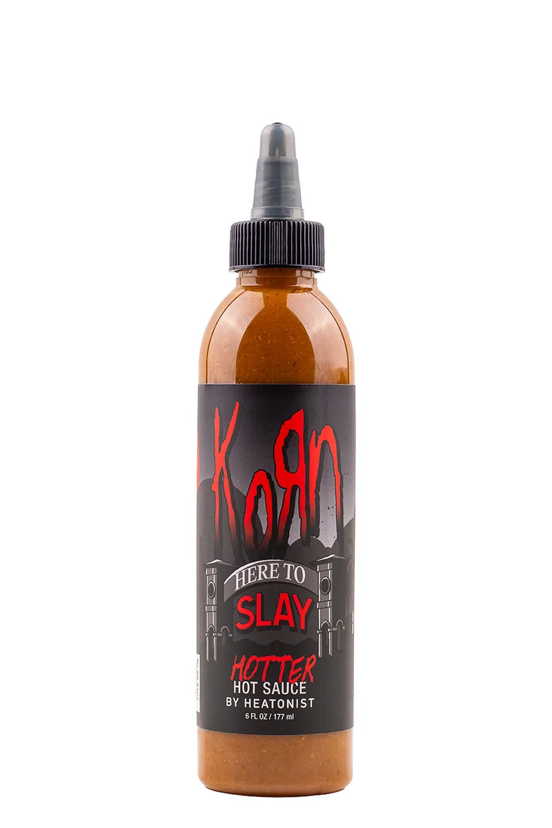 Hotter Here to Slay Hot Sauce | Korn hot sauce bottle