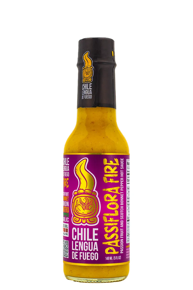 Passiflora Fire | Chile Lengua De Fuego hot sauce bottle