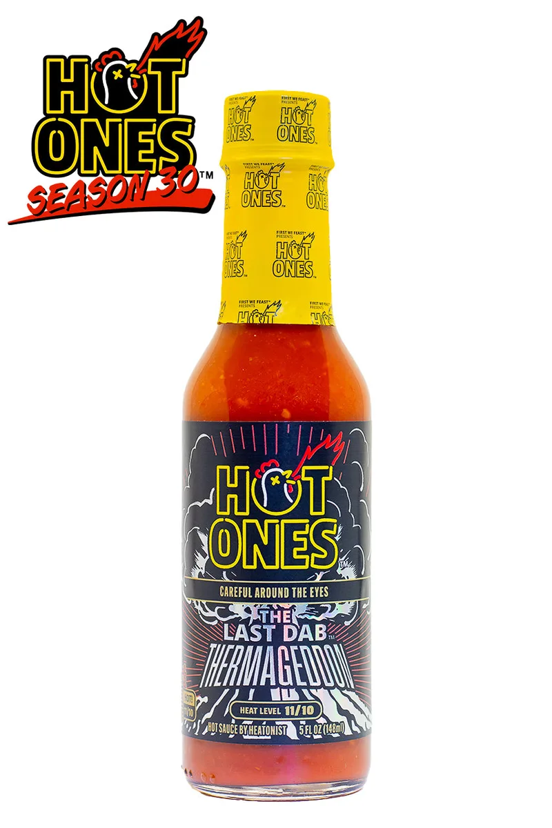 The Last Dab Thermageddon | Hot Ones hot sauce bottle