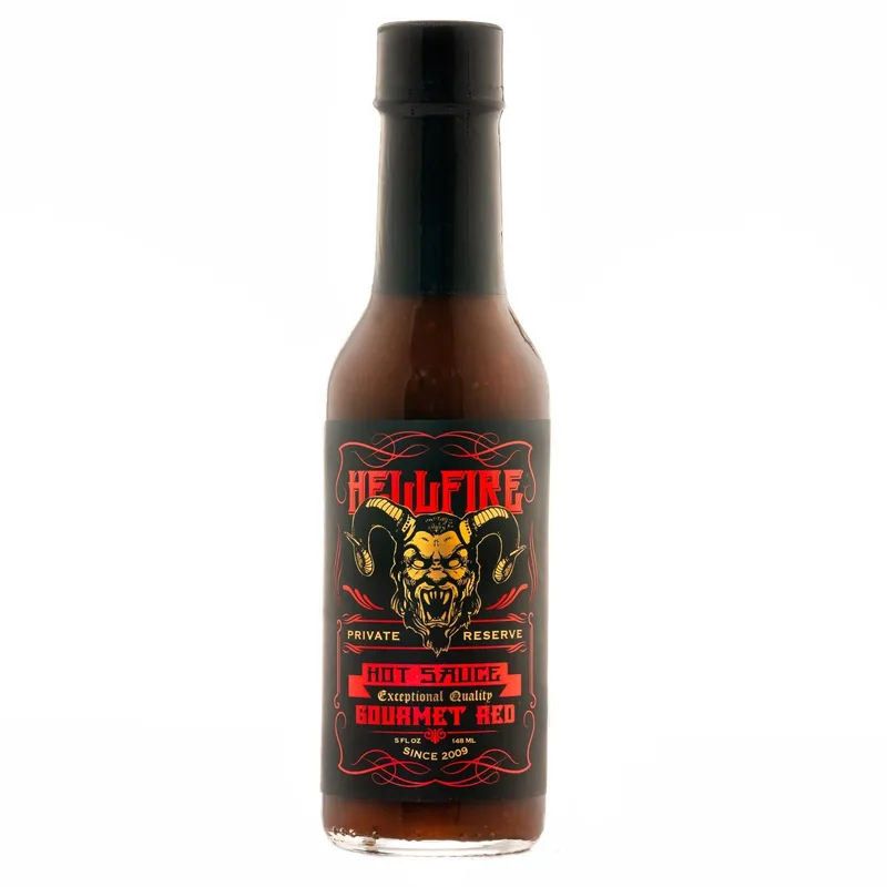 Gourmet Red - The Award Winning Blend of Sweet and Spicy! by Hellfire Hot Sauce hot sauce bottle