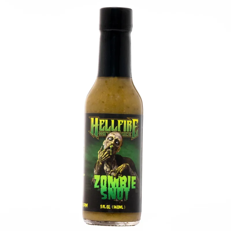 ZOMBIE SNOT -  The World's Best Hot Verde Sauce! by Hellfire Hot Sauce hot sauce bottle