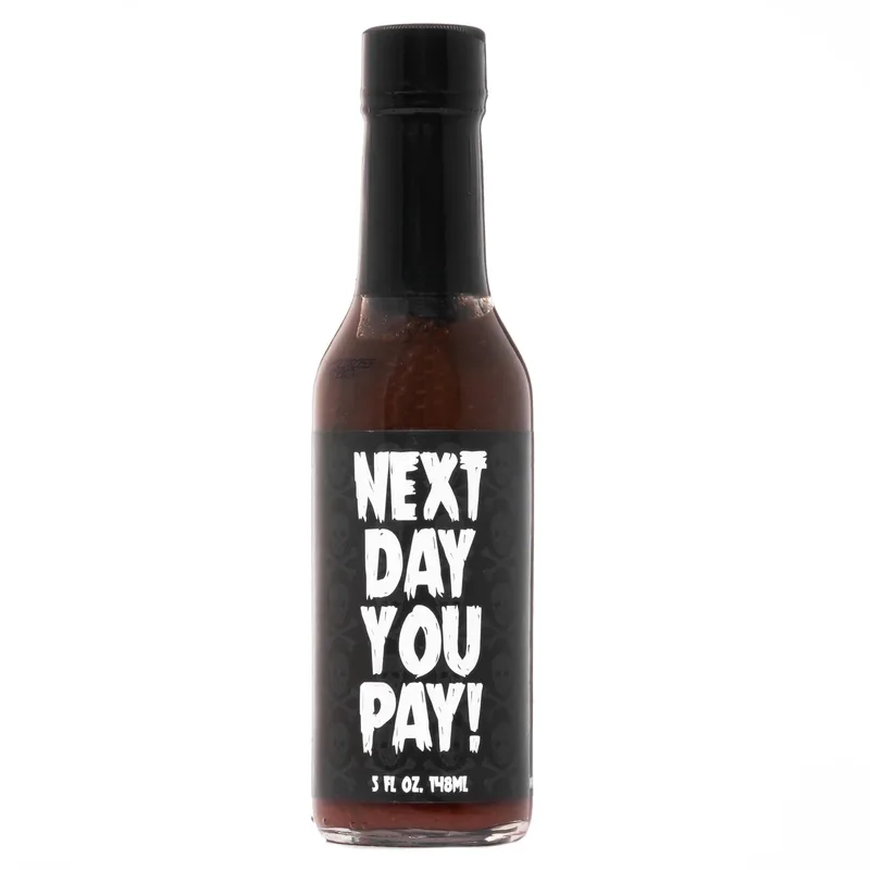 Next Day You Pay - Incredible 7-Pepper Blend Hot Sauce! by Hellfire Hot Sauce hot sauce bottle