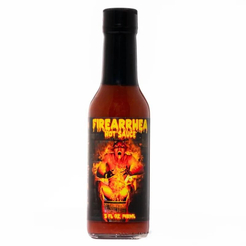 Firearrhea - Hot Sauce with the World's Four Hottest Peppers! by Hellfire Hot Sauce hot sauce bottle
