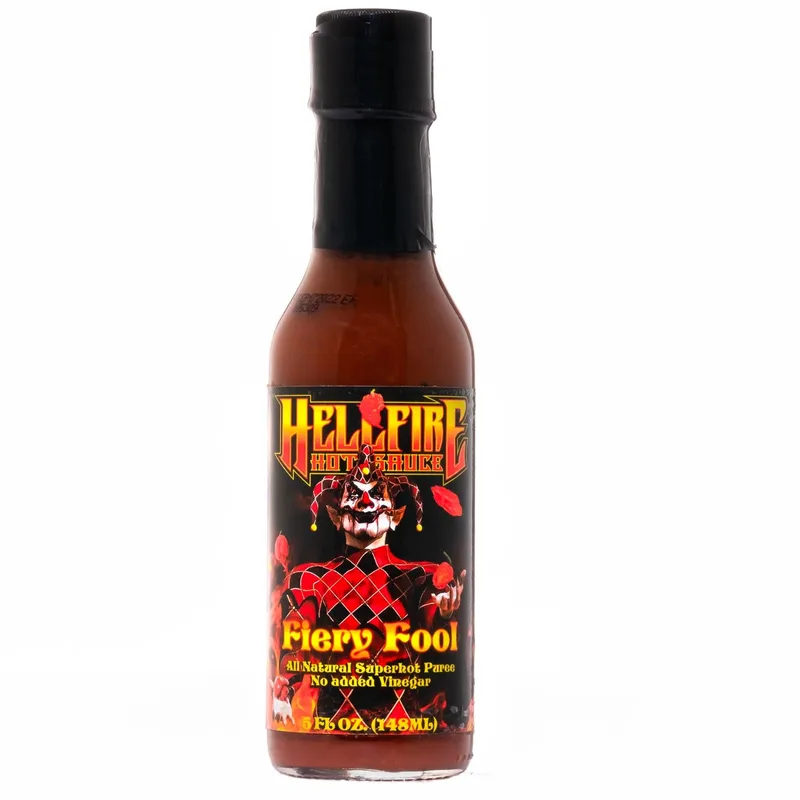 Fiery Fool Hot Sauce as Seen on Hot Ones! Hottest Natural Hot Sauce! by Hellfire Hot Sauce hot sauce bottle