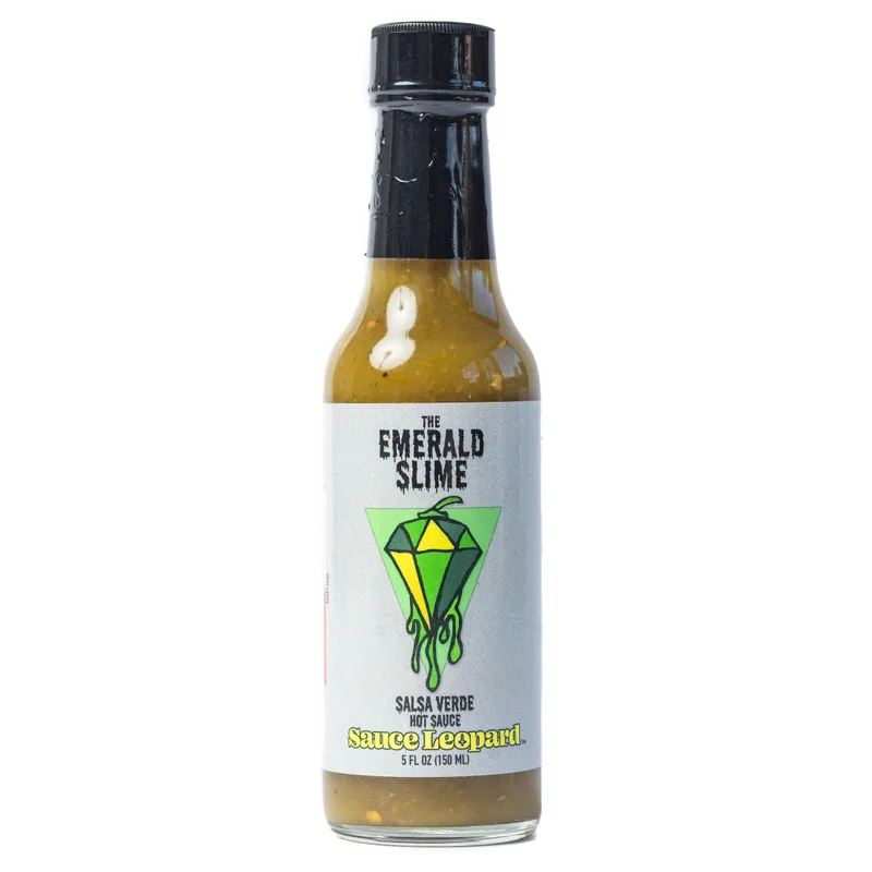 The Emerald Slime - Serrano Jalapeño Sauce by sauceleopard hot sauce bottle