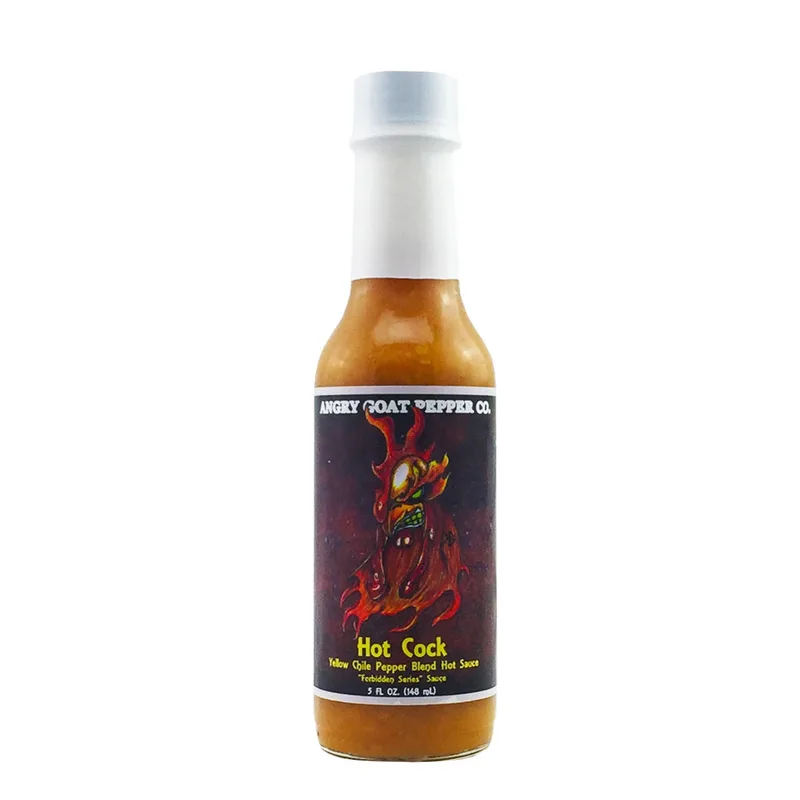 Angry Goat Hot Cock Hot Sauce by Angry Goat Pepper Co. hot sauce bottle