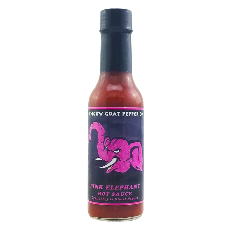 Angry Goat Pink Elephant Hot Sauce by Angry Goat Pepper Co. hot sauce bottle