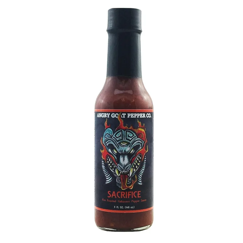 Angry Goat Sacrifice Hot Sauce by Angry Goat Pepper Co. hot sauce bottle