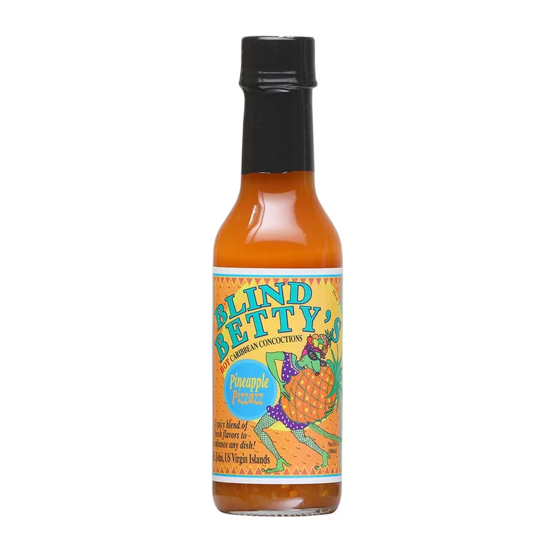 Blind Betty's Pineapple Pizzazz Hot Sauce hot sauce bottle