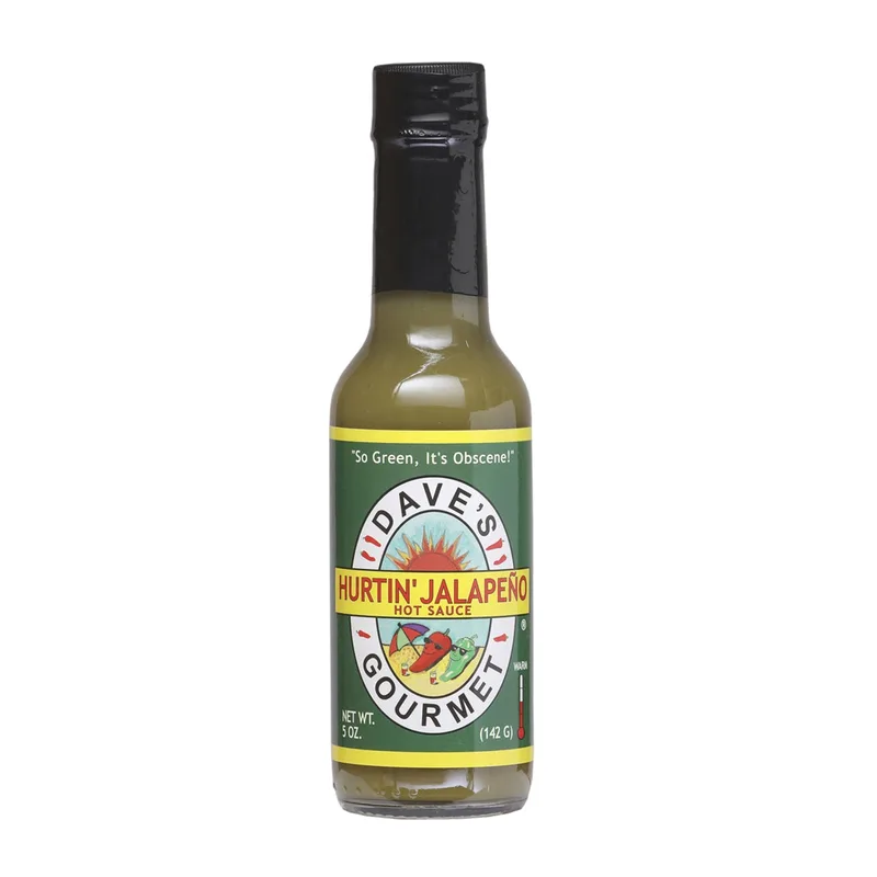 Dave's Gourmet Hurtin' Jalapeno Hot Sauce hot sauce bottle