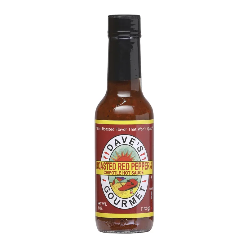 Dave's Gourmet Roasted Pepper and Chipotle Hot Sauce hot sauce bottle