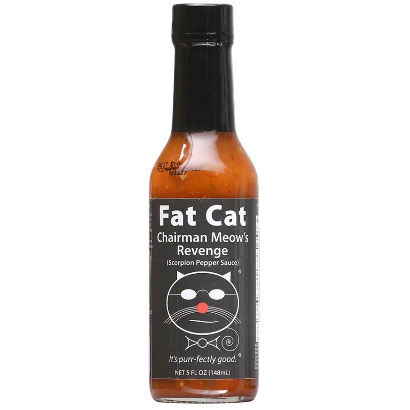 Fat Cat Chairman Meow's Revenge Scorpion Pepper Sauce hot sauce bottle