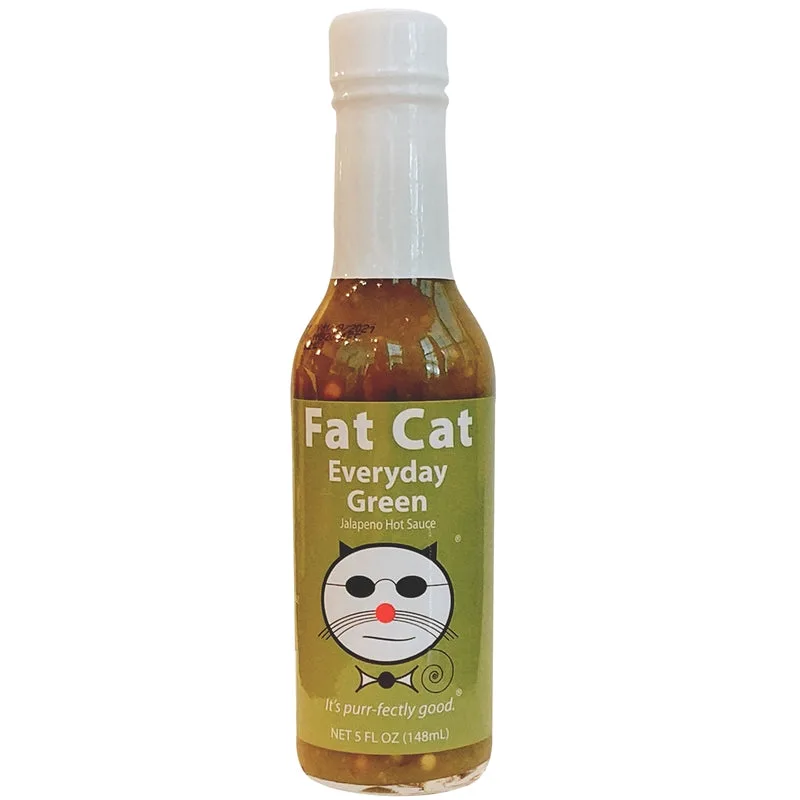 Fat Cat Everyday Green Jalapeno Hot Sauce hot sauce bottle
