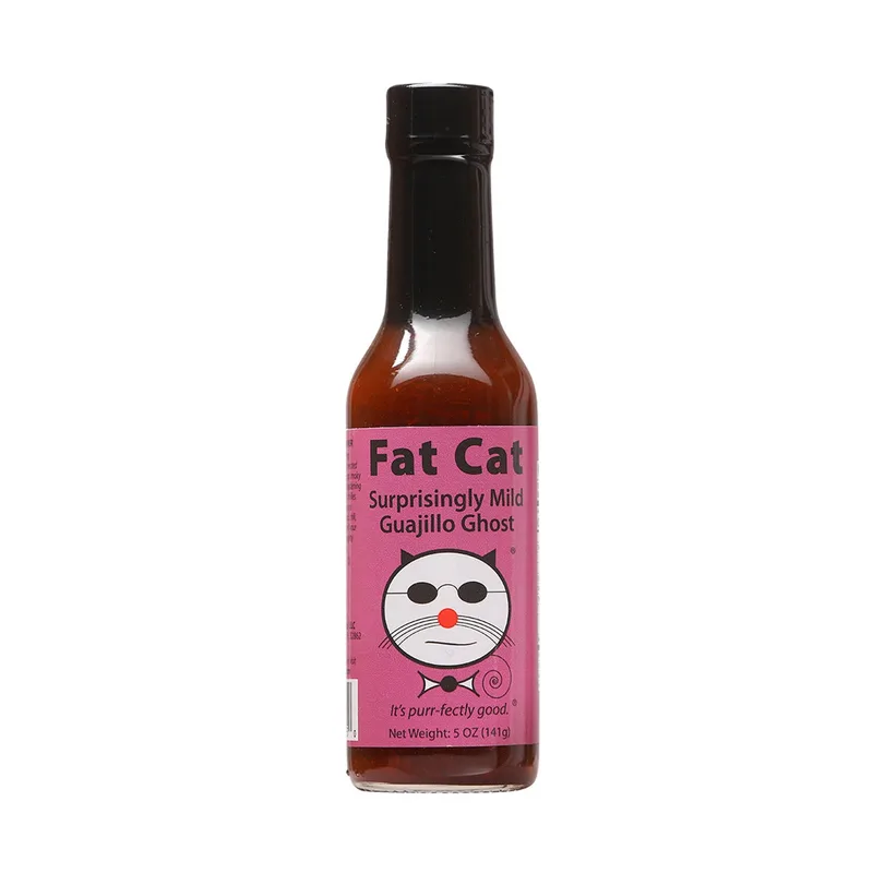 Fat Cat Surprisingly Mild Guajillo Ghost Hot Sauce hot sauce bottle