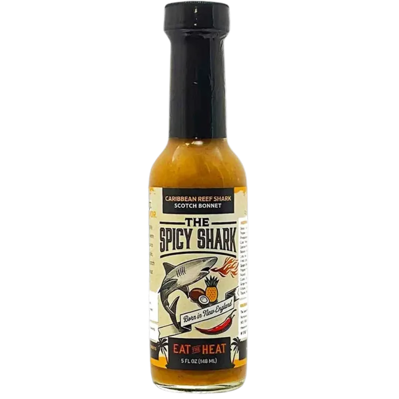 Spicy Shark Caribbean Reef Shark Scotch Bonnet Hot Sauce by The Spicy Shark hot sauce bottle