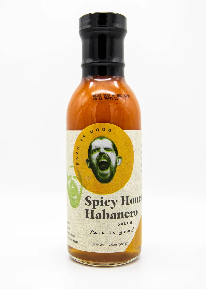 Pain is Good Spicy Honey Habanero Wing Sauce hot sauce bottle