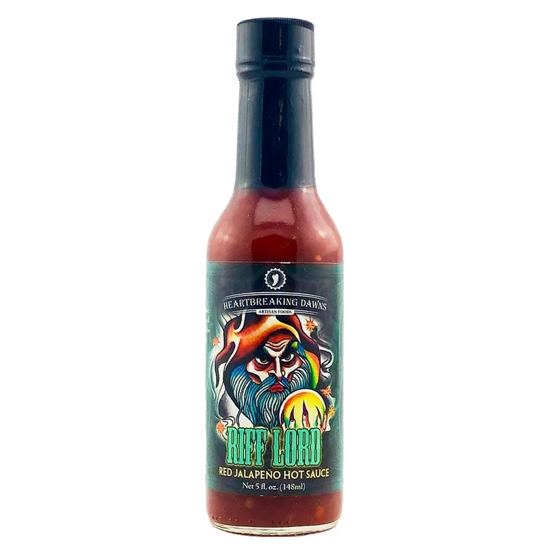 Heartbreaking Dawn's Riff Lord Red Jalapeno Bread & Butter Hot Sauce hot sauce bottle