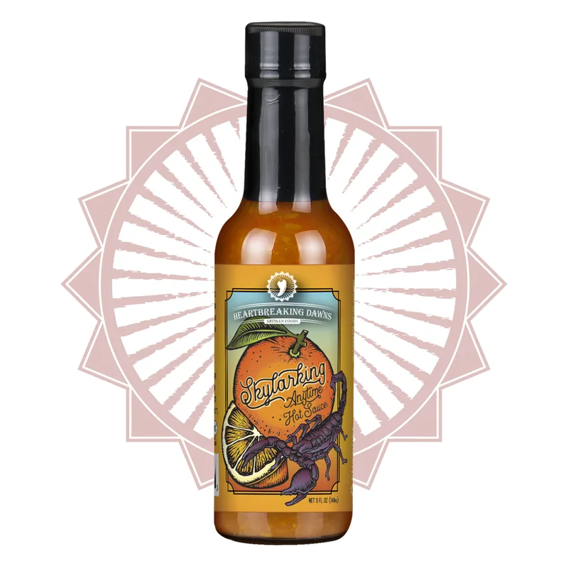 Heartbreaking Dawn's Skylarking Anytime Sauce hot sauce bottle