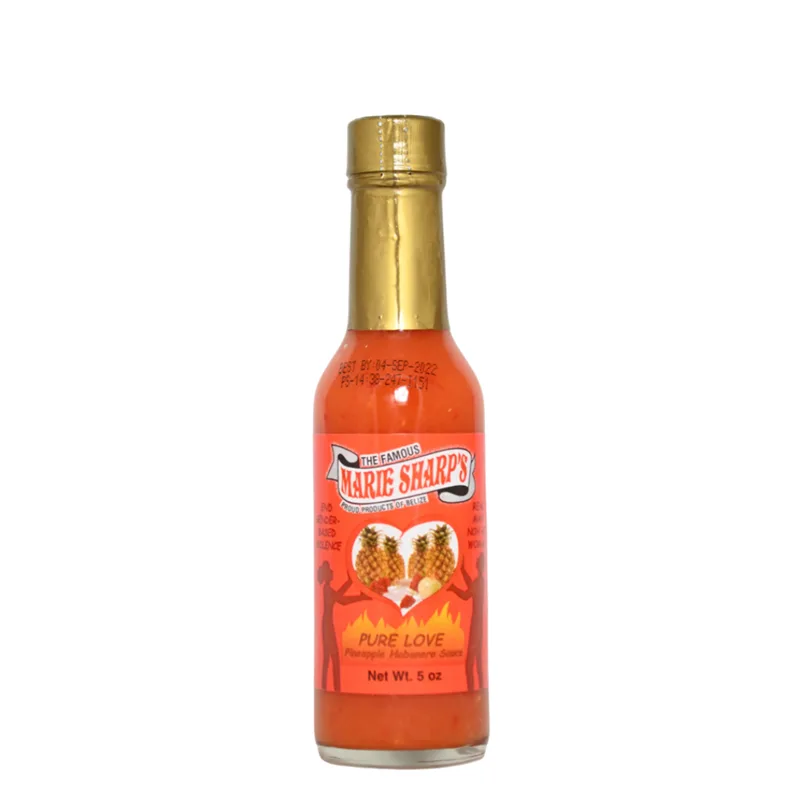 Marie Sharp's Pure Love Pineapple Habanero Pepper Sauce hot sauce bottle