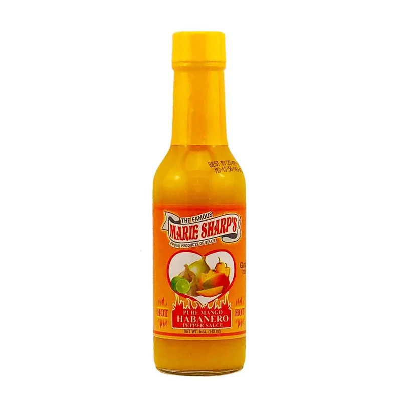 Marie Sharp's Pure Mango Habanero Pepper Sauce hot sauce bottle