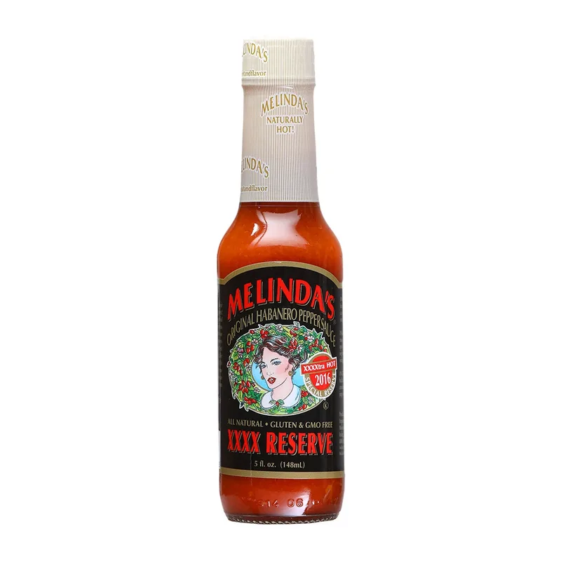 Melinda's XXXXtra Reserve Hot Habanero Sauce hot sauce bottle