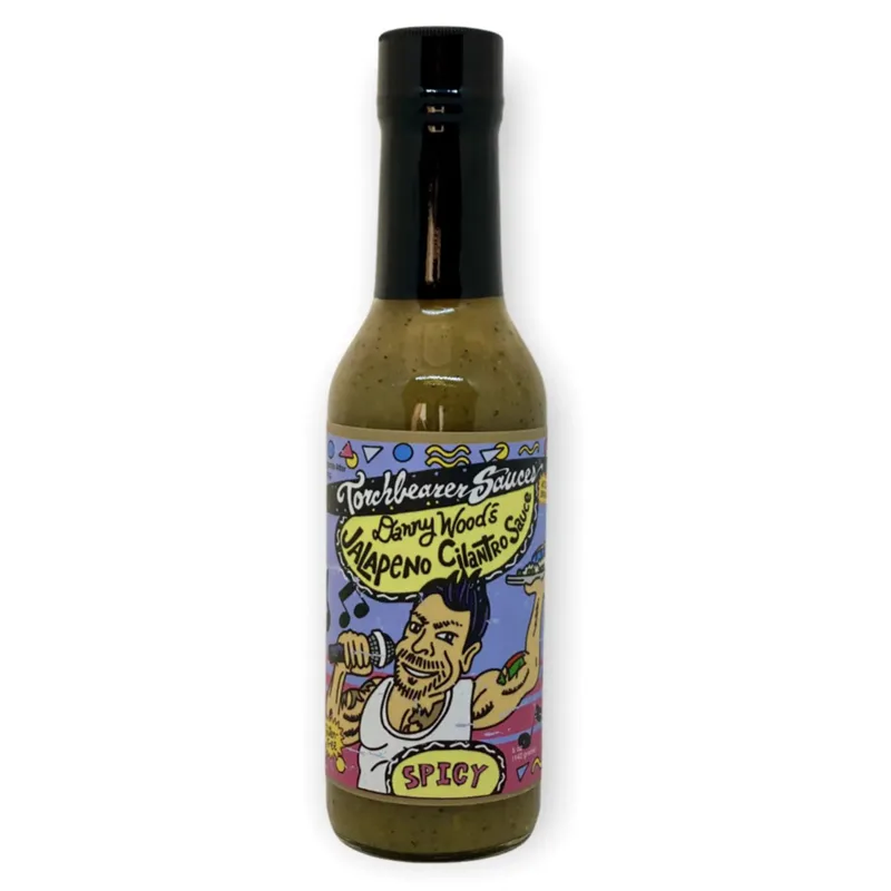 Torchbearer Danny Wood Jalapeno Hot Sauce by Torchbearer Sauces hot sauce bottle