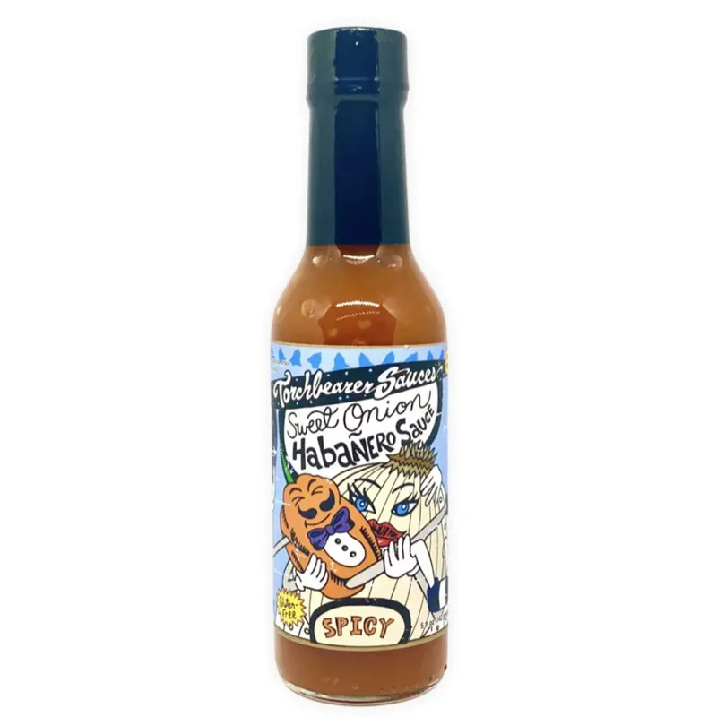 Torchbearer Sweet Onion Habanero Hot Sauce by Torchbearer Sauces hot sauce bottle