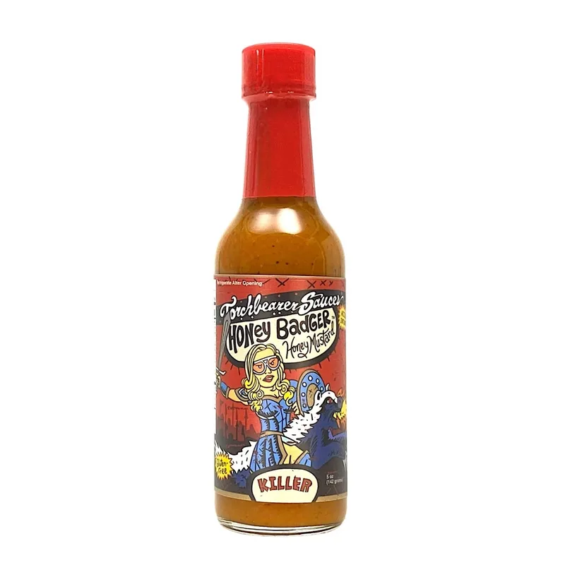 Torchbearer Honey Badger Hot Sauce by Torchbearer Sauces hot sauce bottle