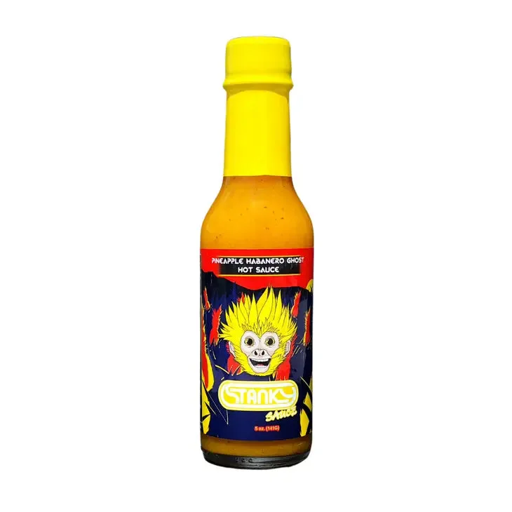 Stanky Sauce Pineapple Habanero Ghost Hot Sauce hot sauce bottle