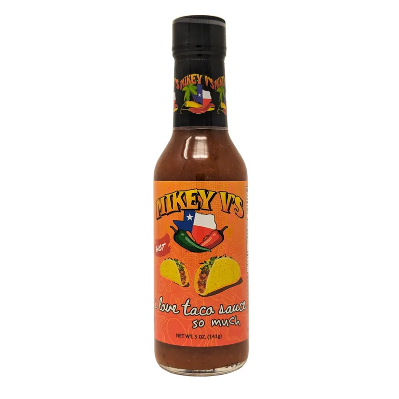 Mikey V's I Love Taco Sauce - Hot by Mikey V's Foods hot sauce bottle