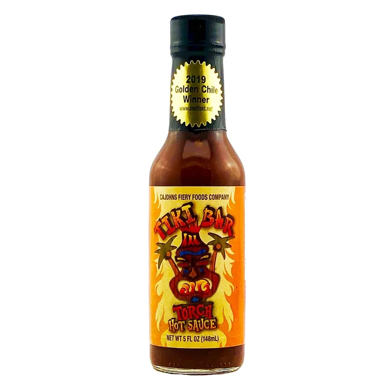 CaJohns Tiki Bar Torch Hot Sauce by CaJohns Fiery Foods Co. hot sauce bottle