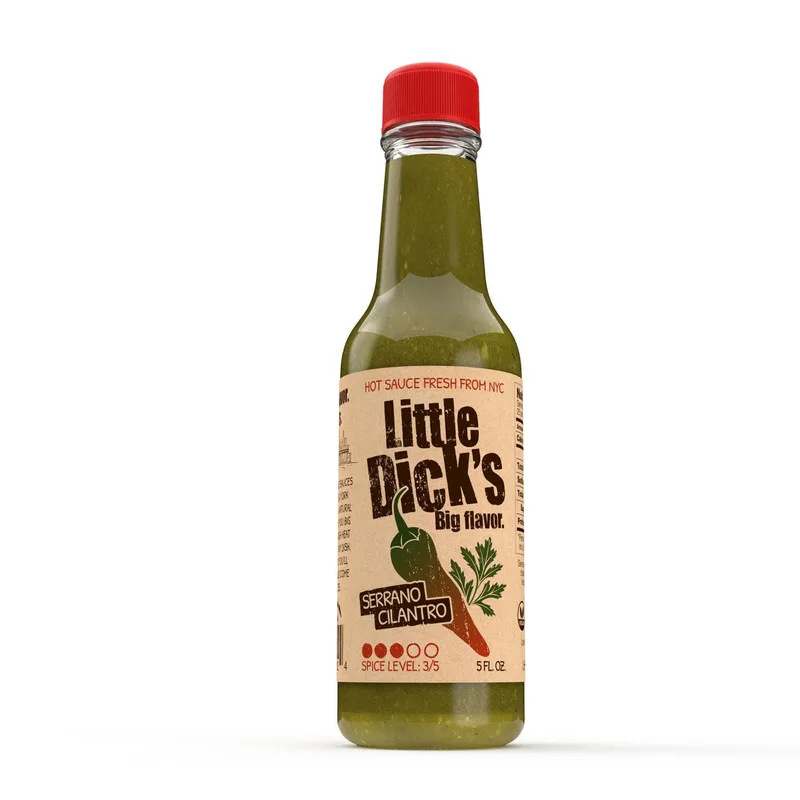 Little Dick's Serrano Cilantro Hot Sauce by Little Dick's Sauces hot sauce bottle