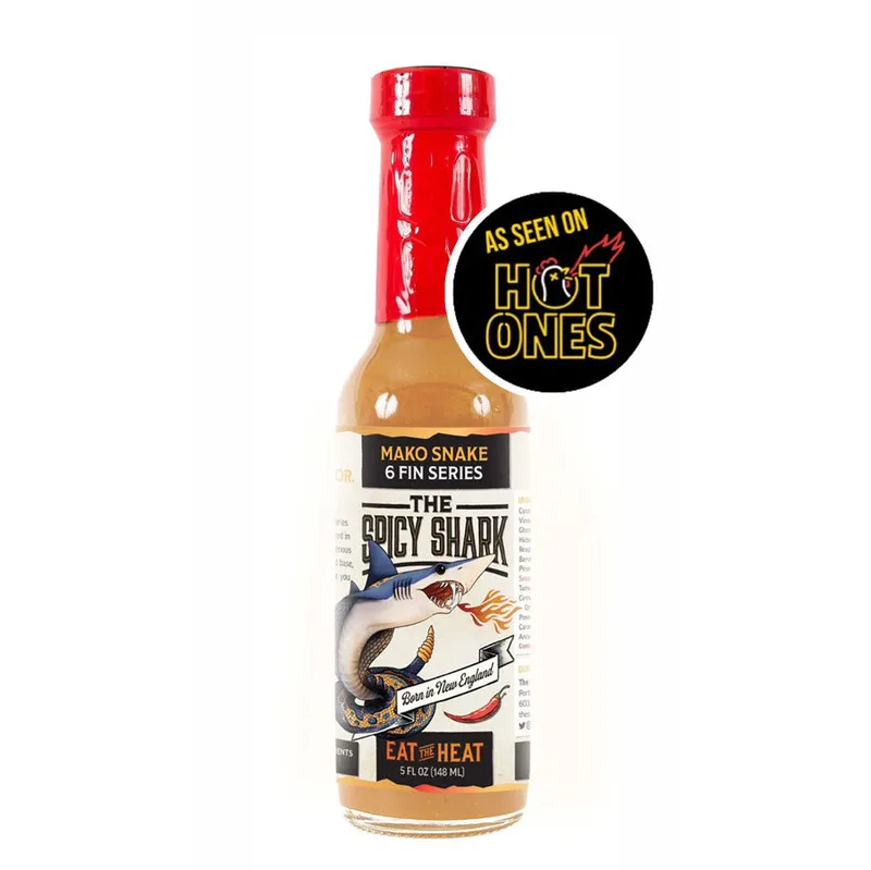 Spicy Shark 6-Fin Series Mako Snake Hot Sauce by The Spicy Shark hot sauce bottle
