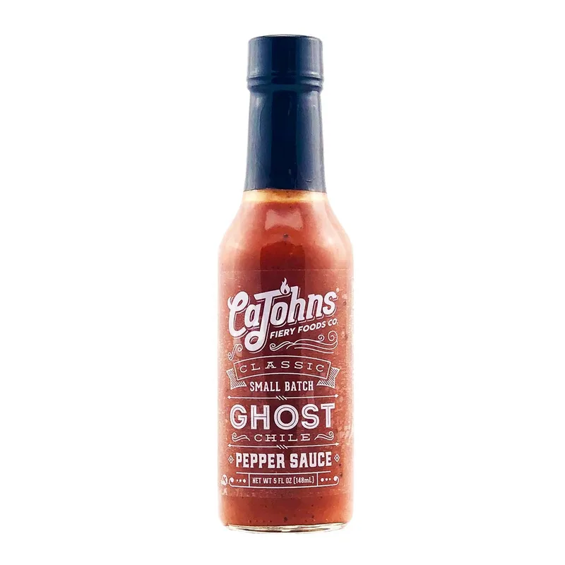 CaJohns Classic Ghost Chile Pepper Sauce by CaJohns Fiery Foods Co. hot sauce bottle