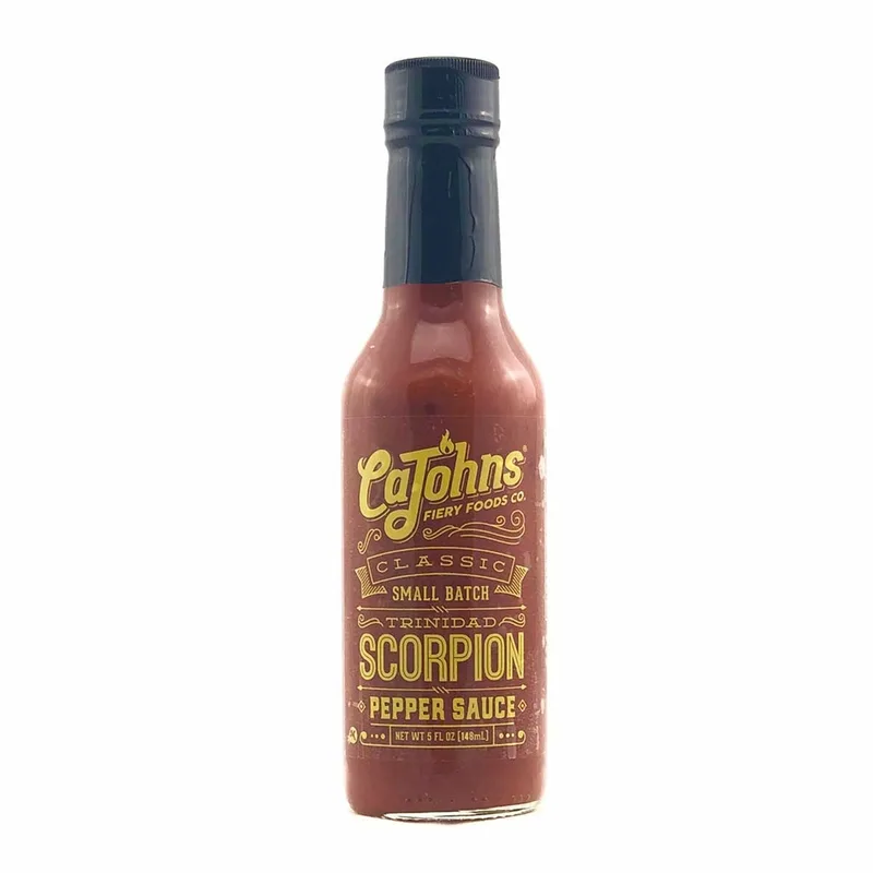 CaJohns Classic Trinidad Scorpion Pepper Sauce by CaJohns Fiery Foods Co. hot sauce bottle