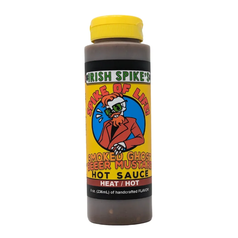 Irish Spike's Spike of Life Smoked Ghost Beeer Mustard Hot Sauce by Irish Spike's Unique Hot Sauces hot sauce bottle