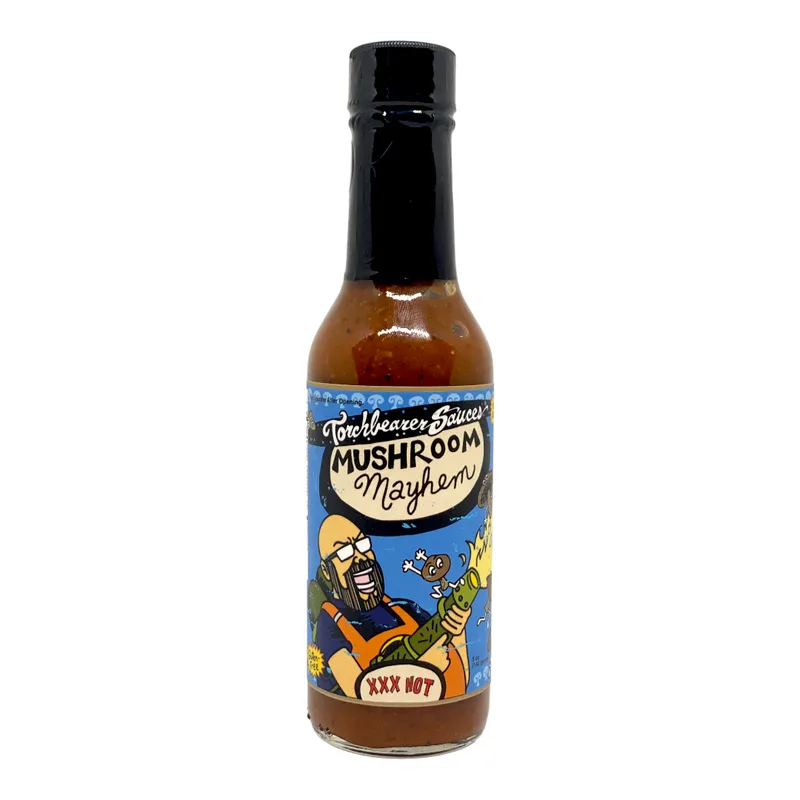 Torchbearer Mushroom Mayhem Hot Sauce by Torchbearer Sauces hot sauce bottle