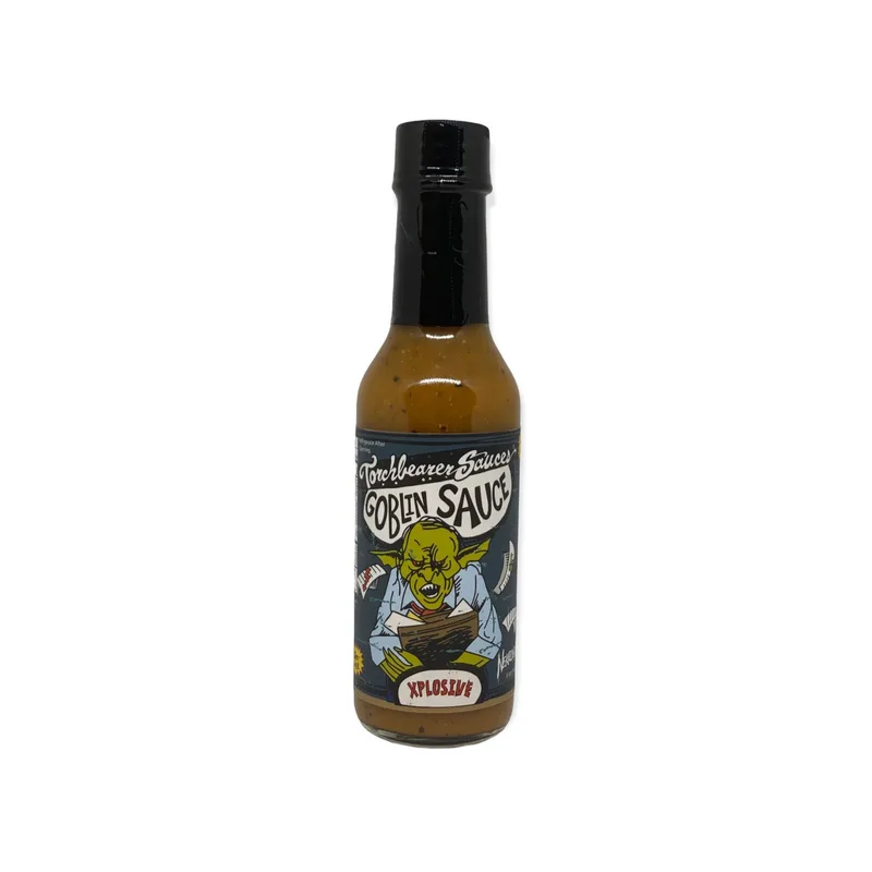 Torchbearer Nekrogoblikon's Goblin Sauce by Torchbearer Sauces hot sauce bottle