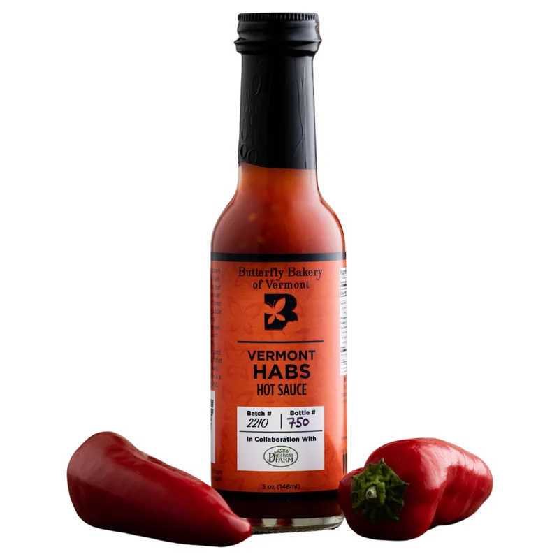 Butterfly Bakery Vermont Habs Hot Sauce by Butterfly Bakery of Vermont hot sauce bottle