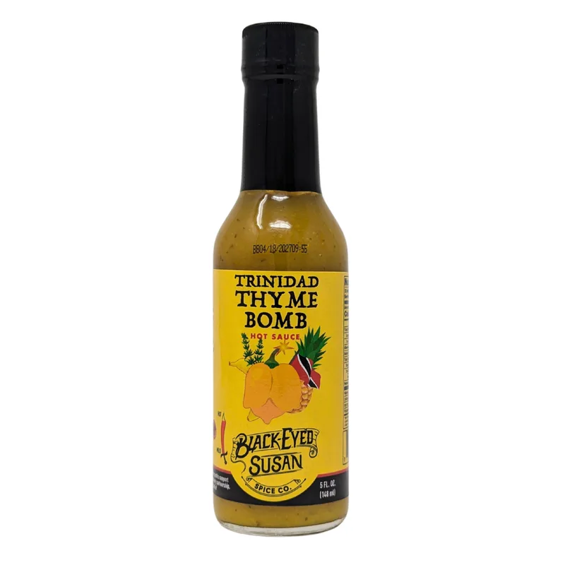 Black Eyed Susan Trinidad Thyme Bomb Hot Sauce hot sauce bottle