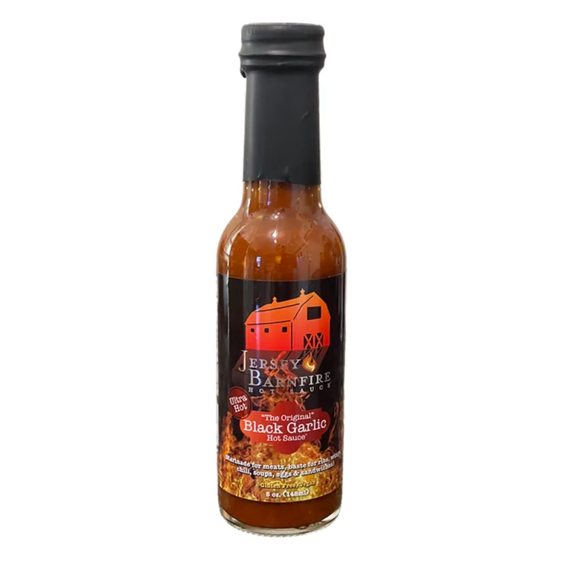 Jersey Barnfire ULTRA HOT Original Black Garlic Hot Sauce hot sauce bottle