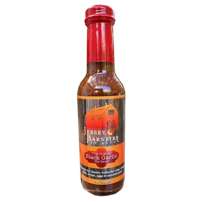 Jersey Barnfire The Original Black Garlic Hot Sauce hot sauce bottle